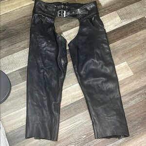 Men's Black Leather‎ Chaps